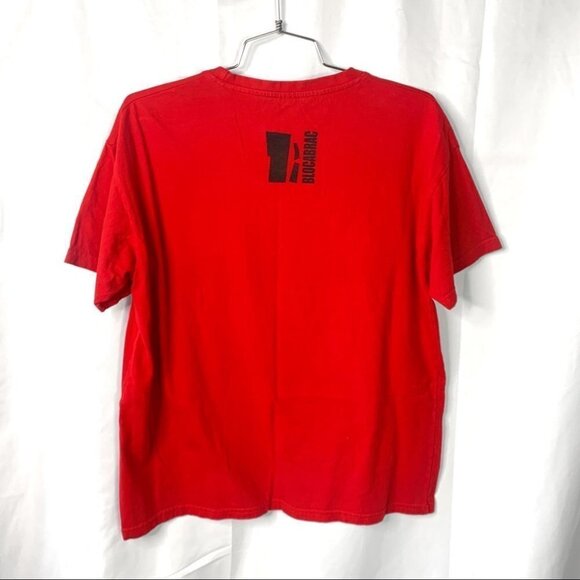 GAGA  WARRIOR MARIO BROS STYLE MULTICOLOUR LETTER RED GRAPHIC T-SHIRT SIZE LARGE - Picture 3 of 7